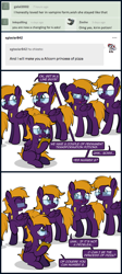 Size: 900x2012 | Tagged: safe, artist:alexdti, derpibooru import, oc, oc:purple creativity, pegasus, pony, 17, 22, 3, 8, blushing, clone, ears, female, floppy ears, glasses, multeity, open mouth, palindrome get, speech bubble