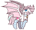 Size: 118x99 | Tagged: safe, artist:inspiredpixels, derpibooru import, oc, oc only, pony, animated, clothes, ears, floppy ears, gif, socks, solo, spread wings, striped socks, wings