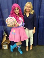 Size: 1072x1429 | Tagged: safe, artist:sarahndipity cosplay, derpibooru import, pinkie pie, human, equestria girls, andrea libman, bronycon, bronycon 2015, clothes, cosplay, costume, irl, irl human, photo, voice actor