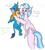 Size: 1095x1210 | Tagged: safe, artist:jargon scott, derpibooru import, gallus, silverstream, classical hippogriff, griffon, hippogriff, adorable distress, bipedal, bipedal leaning, duo, female, happy, leaning, male, offscreen character, size difference, squishy cheeks