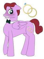 Size: 1153x1536 | Tagged: safe, artist:colorcodetheartist, derpibooru import, heart throb, pegasus, beauty mark, blushing, bowtie, cutie mark, generation leap, rule 63, simple background, transparent background