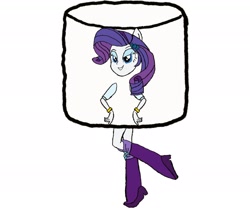 Size: 2388x1987 | Tagged: safe, artist:kigtoons, derpibooru import, rarity, equestria girls, clothes, costume, food, food costume, marshmallow, marshmallow costume, rarity is a marshmallow, simple background, solo, white background