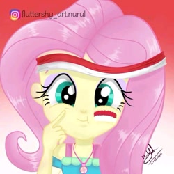 Size: 715x715 | Tagged: safe, derpibooru import, edit, edited edit, fluttershy, oc, equestria girls, cute, indonesia, indonesian independence day, my little pony, nurul hikmah, shyabetes