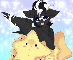 Size: 4269x3541 | Tagged: safe, artist:2pandita, derpibooru import, oc, pegasus, pony, chibi, female, mare, plushie, solo, star plushie, stars, tongue, tongue out