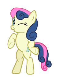 Size: 1583x2048 | Tagged: safe, artist:misterhobo1212, derpibooru import, bon bon, sweetie drops, earth pony, pony, bipedal, looking at you, one eye closed, simple background, transparent background, vector, wink, winking at you