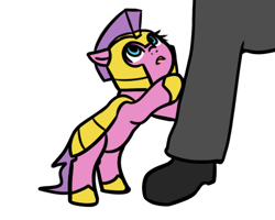 Size: 524x419 | Tagged: safe, artist:neuro, oc, oc only, oc:anon, earth pony, human, pony, armor, behaving like a cat, blue eyes, earth pony oc, female, guardsmare, helmet, hoof shoes, mare, open mouth, royal guard, simple background, transparent background