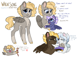 Size: 2732x2048 | Tagged: safe, artist:moccabliss, derpibooru import, oc, oc only, oc:cloud burst, oc:wave rider, oc:wren song, oc:zipper flash, ferret, pegasus, pony, baby, baby pony, blushing, cousins, crying, family, magical gay spawn, offspring, offspring's offspring, pandoraverse, parent:dumbbell, parent:lightning dust, parent:oc:aerostorm, parent:oc:bruce, parent:oc:cloudburst, parent:oc:zipper flash, parent:rainbow dash, parents:dumbdash, parents:lightningbell, parents:oc x oc, simple background, tears of joy, white background