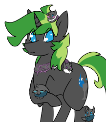 Size: 2391x2760 | Tagged: safe, artist:mimicryfluffoarts, derpibooru import, oc, oc:azure slash, unicorn, chibi, children, collar, cute, male, purple changeling, shiftling, small pony, stallion