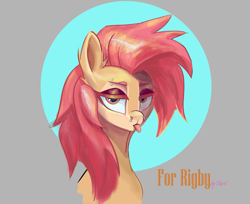 Size: 2883x2356 | Tagged: safe, artist:i love hurt, derpibooru import, oc, oc:mimi, earth pony, pony, bust, female, looking at you, pink hair, portrait, simple background, solo