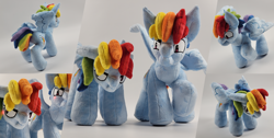 Size: 6000x3024 | Tagged: safe, alternate version, artist:chillynachos, derpibooru import, rainbow dash, pegasus, angry, blushing, couple, craft, photo, plushie