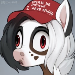 Size: 1000x1000 | Tagged: safe, artist:hattiezazu, derpibooru import, oc, oc:kabachok, earth pony, pony, baseball cap, cap, derp, hat, male, please be patient i have autism, solo, stallion