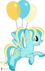 Size: 4000x6343 | Tagged: safe, alternate version, artist:parclytaxel, artist:starponys87, derpibooru import, oc, oc only, oc:blazey blue, pegasus, pony, .svg available, absurd resolution, balloon, female, flying, hairband, mare, monthly reward, pigtails, raised hoof, raised leg, simple background, smiling, solo, transparent background, twintails, unshorn fetlocks, vector