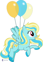 Size: 4000x5700 | Tagged: safe, alternate version, artist:parclytaxel, artist:starponys87, derpibooru import, oc, oc only, oc:blazey blue, pegasus, pony, .svg available, absurd resolution, alternate hairstyle, balloon, female, flying, mare, monthly reward, raised hoof, raised leg, simple background, smiling, solo, transparent background, unshorn fetlocks, vector