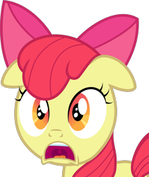 Size: 6237x7392 | Tagged: safe, artist:hawkehawkehawke, derpibooru import, apple bloom, earth pony, pony, season 5, the mane attraction, ears, female, filly, floppy ears, open mouth, simple background, solo, surprised, transparent background, vector, wide eyes