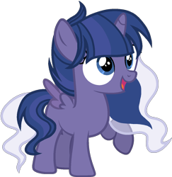 Size: 1142x1174 | Tagged: safe, artist:dayspringsentryyt, derpibooru import, oc, alicorn, pony, female, filly, magical lesbian spawn, offspring, parent:princess luna, parent:twilight sparkle, parents:twiluna, simple background, solo, transparent background