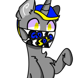 Size: 2000x2000 | Tagged: safe, artist:goldlines005, derpibooru import, oc, oc only, pony, unicorn, base used, bust, chest fluff, face mask, horn, male, mask, simple background, solo, stallion, transparent background, unicorn oc