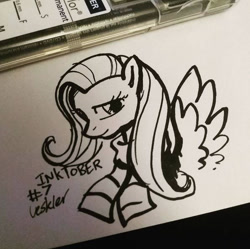 Size: 595x592 | Tagged: safe, artist:veskler, derpibooru import, fluttershy, pegasus, pony, female, inktober, inktober 2016, lineart, mare, wings