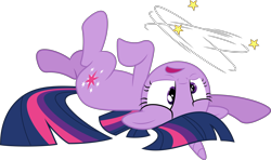 Size: 5061x3000 | Tagged: safe, artist:dashiesparkle, derpibooru import, twilight sparkle, unicorn twilight, pony, unicorn, feeling pinkie keen, circling stars, dizzy, female, mare, simple background, solo, transparent background, vector