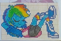 Size: 436x291 | Tagged: safe, artist:karadeg, derpibooru exclusive, derpibooru import, rainbow dash, equestria girls, pixel art