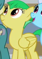 Size: 584x815 | Tagged: safe, derpibooru import, screencap, high roller, linky, shoeshine, wintergreen, earth pony, pegasus, pony, friendship university, season 8, spoiler:s08, background pony, cropped, female, las pegasus resident, mare