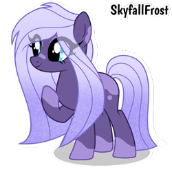 Size: 1448x1448 | Tagged: safe, artist:skyfallfrost, derpibooru import, oc, oc only, oc:aurora lavender, earth pony, pony, female, mare, simple background, smiling, solo, transparent background, white outline