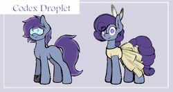 Size: 3000x1600 | Tagged: safe, artist:aaathebap, derpibooru import, oc, oc:codex droplet, earth pony, pony, robot, robot pony, cyber pony, fanfic, fanfic art, reference sheet, solo
