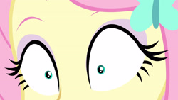 Size: 3410x1920 | Tagged: safe, derpibooru import, screencap, fluttershy, better together, equestria girls, fluttershy's butterflies, fluttershy's butterflies: rainbow dash, close-up, female, hairpin, shrunken pupils, solo