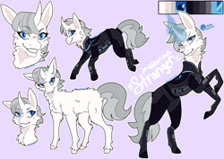 Size: 1613x1142 | Tagged: safe, artist:vapyrwaves, derpibooru import, oc, oc only, oc:mysterious stranger, unicorn, armor, chest fluff, reference sheet, solo