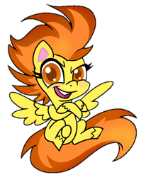 Size: 440x533 | Tagged: artist needed, safe, derpibooru import, spitfire, pegasus, pony, my little pony: pony life, clothes, colored pupils, female, g4 to g4.5, looking at you, open clothes, simple background, solo, transparent background