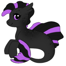 Size: 300x300 | Tagged: safe, artist:princess-moonbeam, derpibooru import, oc, oc only, merpony, seapony (g4), dorsal fin, fish tail, flowing tail, purple eyes, simple background, smiling, solo, tail, transparent background, wingding eyes