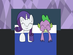 Size: 1280x960 | Tagged: safe, artist:platinumdrop, derpibooru import, rarity, spike, dragon, unicorn, female, male, request, shipping, sleeping, sparity, straight