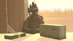 Size: 1280x720 | Tagged: safe, artist:epickitty54, artist:mod_24, derpibooru import, anthro, earth pony, 3d, barn, cash, counter-strike: global offensive, farm, money, pony cop, smiling, source filmmaker, teeth