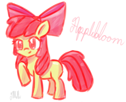 Size: 700x568 | Tagged: safe, artist:memorible, derpibooru import, apple bloom, earth pony, female, filly, solo