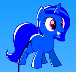 Size: 4096x3894 | Tagged: safe, artist:blue-vector, derpibooru import, oc, oc only, oc:blue vector, inflatable pony, pony, unicorn, balloon pony, hose, inflatable, simple background, solo