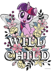 Size: 700x950 | Tagged: safe, derpibooru import, twilight sparkle, twilight sparkle (alicorn), alicorn, pony, g4, butterfly wings, cropped, design, female, flower, mare, merchandise, official, shirt design, simple background, solo, text, transparent background, wings