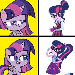 Size: 1300x1300 | Tagged: safe, derpibooru import, sci-twi, twilight sparkle, better together, equestria girls, friendship games, my little pony: pony life, zound off, clothes, crystal prep academy uniform, school uniform, twilight is not amused, unamused