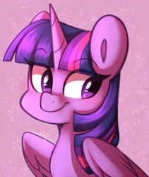 Size: 1731x2048 | Tagged: safe, artist:sakukitty, derpibooru import, twilight sparkle, twilight sparkle (alicorn), alicorn, pony, bust, cute, female, mare, portrait, purple background, simple background, solo, twiabetes