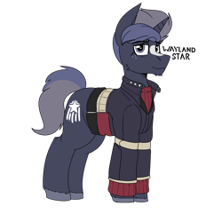 Size: 2700x2700 | Tagged: safe, artist:coatieyay, derpibooru import, oc, oc:wayland star, unicorn, chin fluff, clothes, freckles, jacket, male, simple background, transparent background, unshorn fetlocks