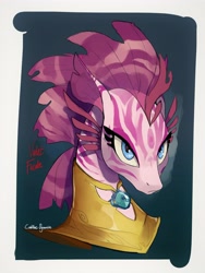 Size: 2776x3701 | Tagged: safe, artist:cadillacdynamite, derpibooru import, oc, seapony (g4), equestria at war mod, armor, bust, female, looking at you, portrait, solo