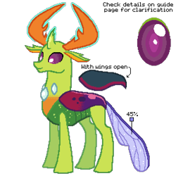 Size: 600x600 | Tagged: safe, derpibooru import, thorax, changedling, changeling, bit, glow, king thorax, simple background, transparent background