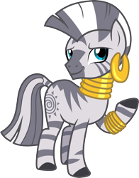 Size: 3000x3834 | Tagged: safe, artist:cloudyglow, derpibooru import, zecora, zebra, she talks to angel, .svg available, absurd resolution, female, raised hoof, raised leg, simple background, solo, transparent background, vector