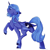 Size: 2686x2665 | Tagged: safe, artist:damayantiarts, derpibooru import, princess luna, alicorn, pony, butt, chest fluff, ears, eyes closed, female, floppy ears, freckles, mare, moonbutt, plot, raised hoof, raised leg, raised tail, s1 luna, short mane, simple background, smiling, solo, tail, unshorn fetlocks, white background, young luna, younger