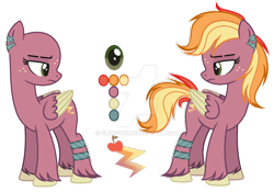 Size: 1280x894 | Tagged: safe, artist:cloefo05, artist:elementbases, derpibooru import, oc, oc only, pegasus, pony, base used, ear piercing, earring, female, freckles, frown, jewelry, mare, offspring, parent:big macintosh, parent:rainbow dash, parents:rainbowmac, pegasus oc, piercing, reference sheet, simple background, solo, transparent background, unshorn fetlocks