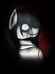 Size: 629x843 | Tagged: safe, artist:aonairfaol, derpibooru import, earth pony, pony, clothes, jeff the killer, male, meme, ponified, smiling, stallion