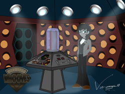 Size: 1280x960 | Tagged: safe, artist:jitterbugjive, artist:vanossfan10, derpibooru import, equestria girls, ask discorded whooves, discorded whooves, doctor who, tardis, tardis console room, tardis control room