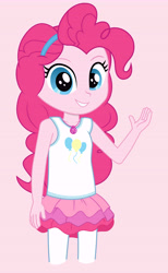 Size: 6412x10442 | Tagged: safe, artist:nightdrawing21, derpibooru import, pinkie pie, equestria girls, equestria girls series, clothes, cute, cutie mark, cutie mark on clothes, diapinkes, female, geode of empathy, girly, magical geodes, outfit, preteen, smiling, solo, tanktop, vector, younger