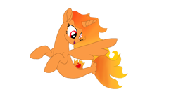Size: 1280x720 | Tagged: safe, artist:moonlight0619, derpibooru import, oc, oc only, alicorn, pony, seapony (g4), base used, dorsal fin, female, fin wings, fish tail, flowing mane, flowing tail, orange mane, red eyes, seaponified, simple background, smiling, solo, species swap, tail, transparent background, wings
