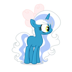 Size: 1024x1024 | Tagged: safe, artist:riofluttershy, derpibooru import, oc, oc:fleurbelle, alicorn, alicorn oc, bow, cute, female, filly, golden eyes, hair bow, horn, mare, smiling, wings