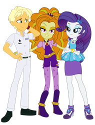 Size: 1069x1409 | Tagged: safe, artist:3d4d, artist:maretrick, artist:mit-boy, artist:seahawk270, derpibooru import, adagio dazzle, ragamuffin (equestria girls), rarity, equestria girls, adagamuffin, adagity, crossed arms, female, grin, hand on hip, lesbian, looking at you, male, polyamory, rarimuffin, rarity peplum dress, shipping, simple background, smiling, smiling at you, straight, transparent background, trio