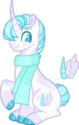 Size: 591x936 | Tagged: safe, artist:lilywolfpie-yt, derpibooru import, oc, pony, unicorn, clothes, male, offspring, parent:fleur-de-lis, parent:sky stinger, scarf, simple background, solo, stallion, transparent background